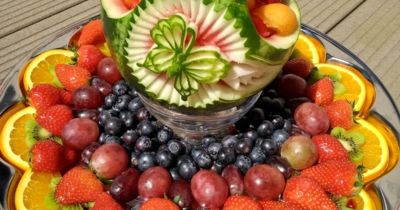 Obstkunst Olatte Melonenkorb