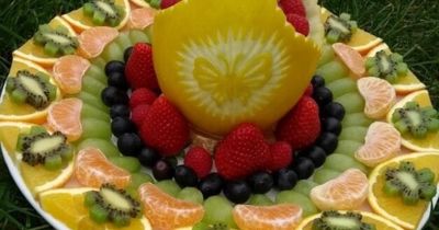Obstkunst Platte Melonenkorb